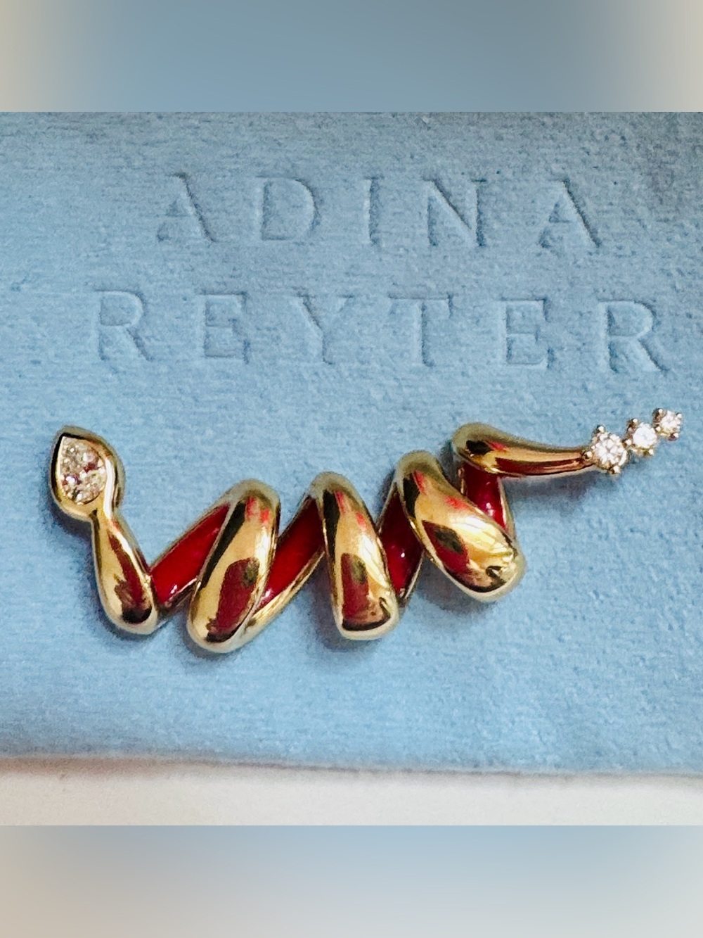 Adina Reyter 14 Karat  Serpentine Necklace with Diamond Accents